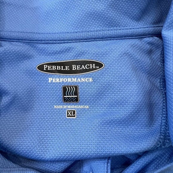 Pebble‎ Beach Performance Solid Light Blue Men's XL Xlarge Polo Shirt Mens - Picture 3 of 6